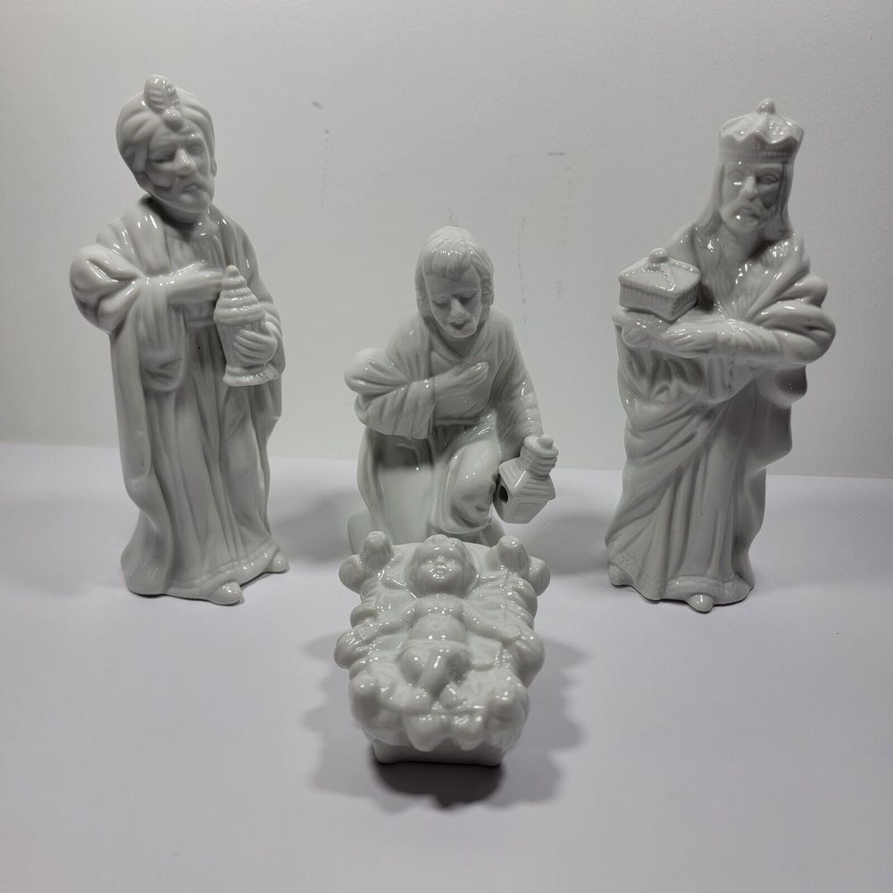 Nativity Set 4 Piece White Unbranded
